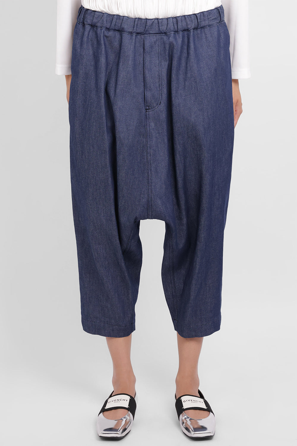COMME DES GARCONS BLACK RTW Denim Crop Drawstring Pant | Blue