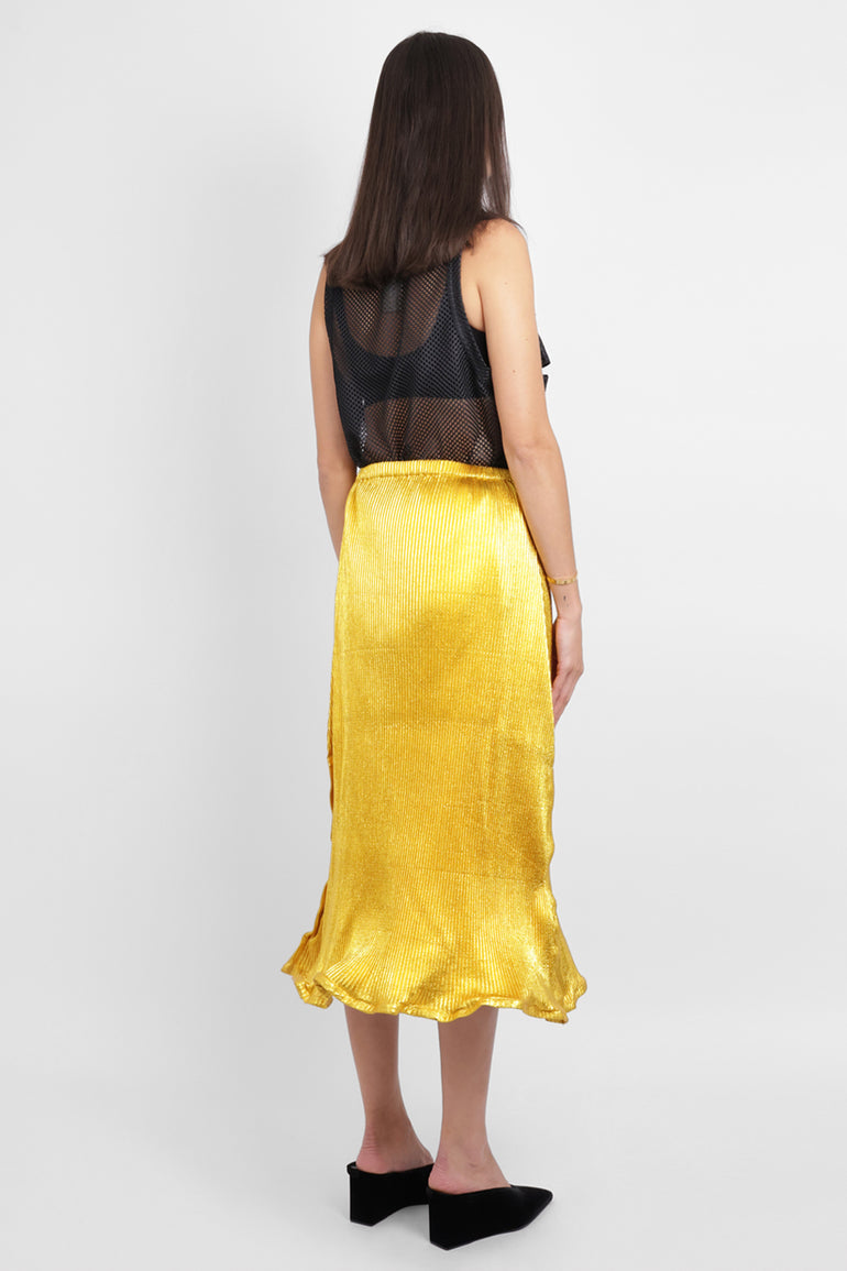 MELITTA BAUMEISTER RTW Zigzag Ripple Midi Skirt | Gold