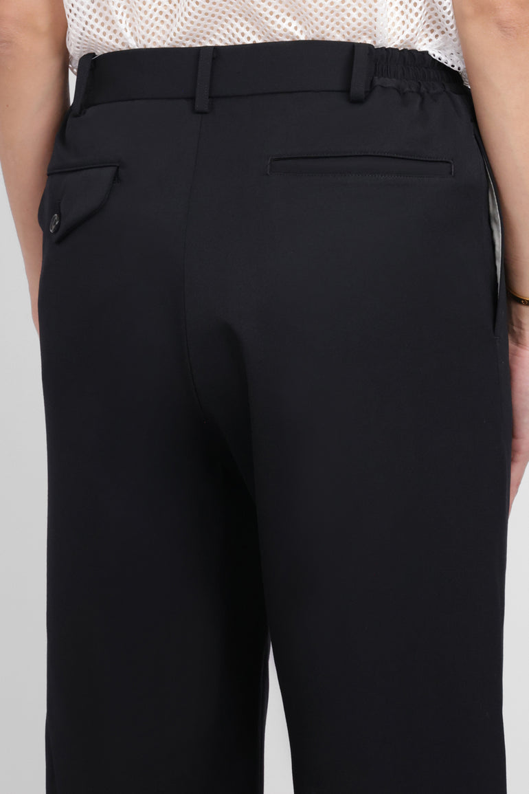 COMME DES GARCONS RTW Elastic Waist Straight Leg Crop Pant | Black