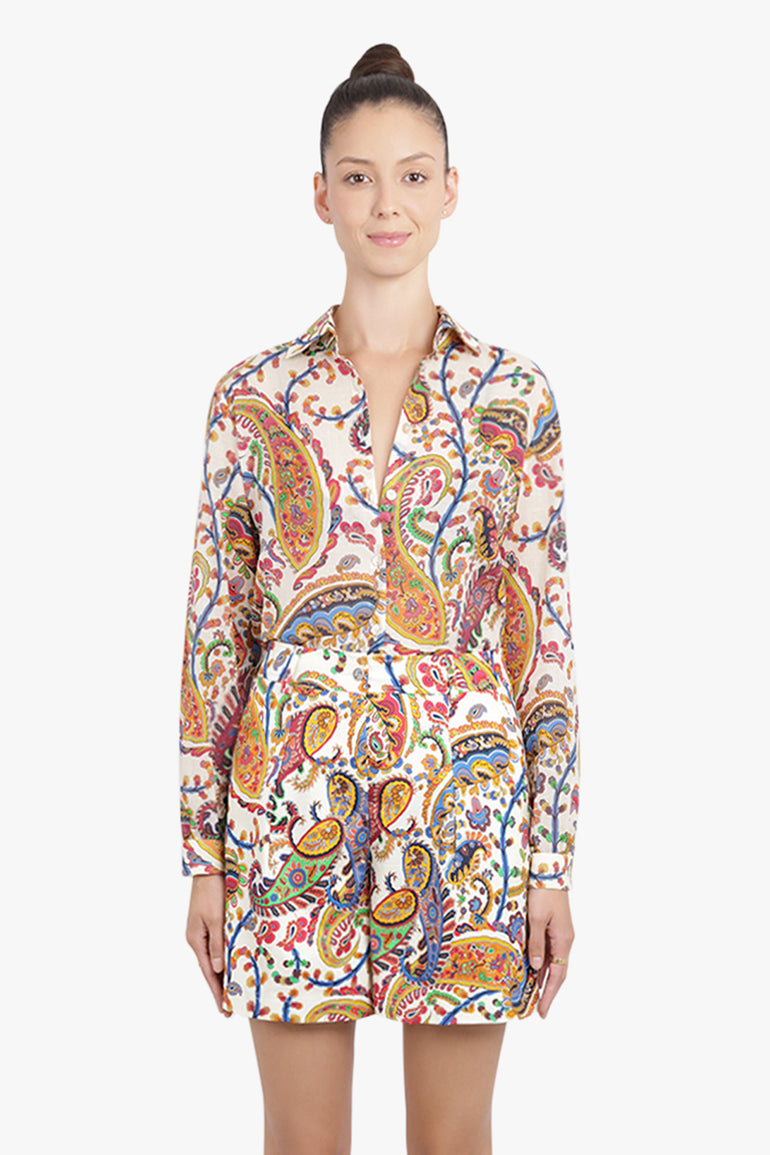ETRO RTW L/S Paisley Print Shirt | White/Multi