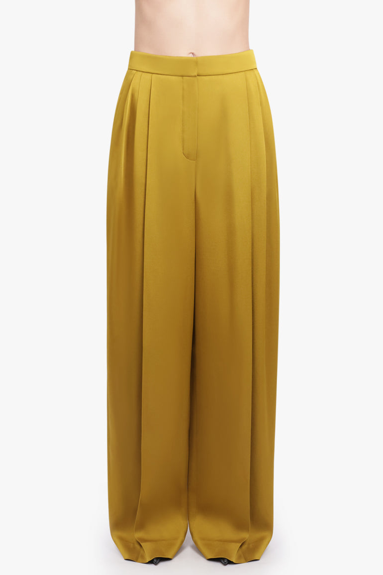 NINA RICCI RTW Wide Leg Pleat Pant | Gold