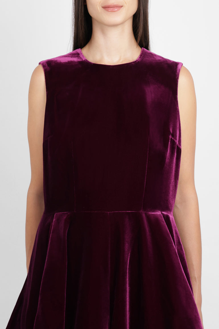 COMME DES GARCONS RTW Velvet Pinafore Jumpsuit With Balloon Leg | Purple