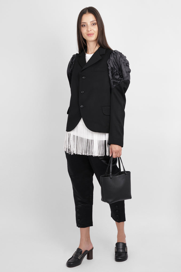 COMME DES GARCONS RTW Single Breast Jacket With Pleat Sculpt Sleeve | Black