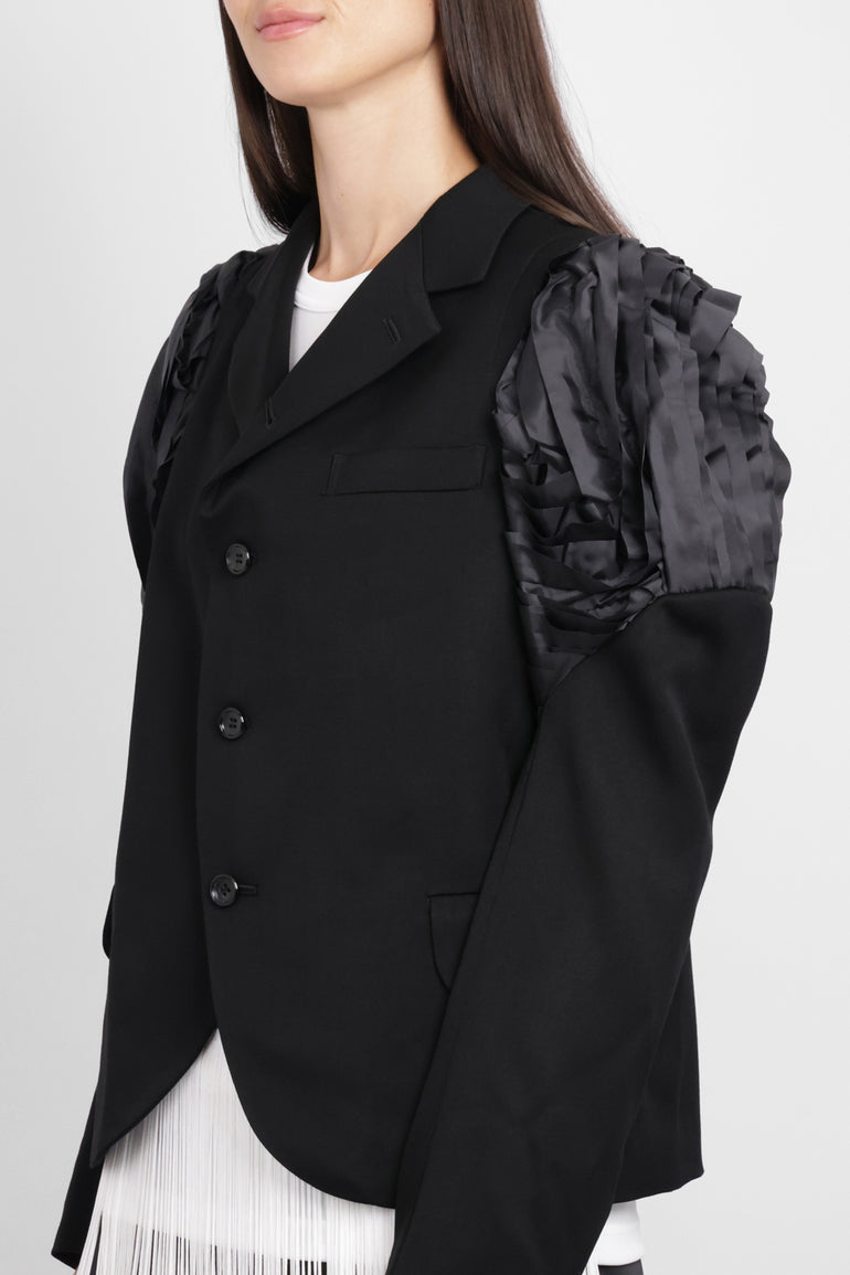 COMME DES GARCONS RTW Single Breast Jacket With Pleat Sculpt Sleeve | Black