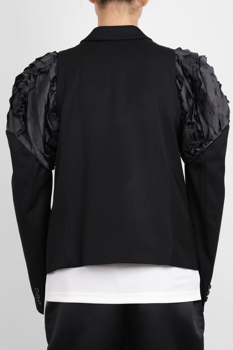 COMME DES GARCONS RTW Single Breast Jacket With Pleat Sculpt Sleeve | Black