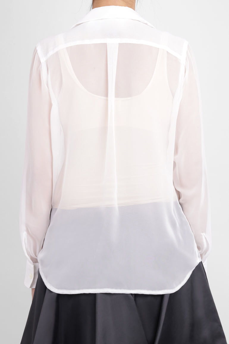 COMME DES GARCONS RTW Ruffle Front Shirt | Off White