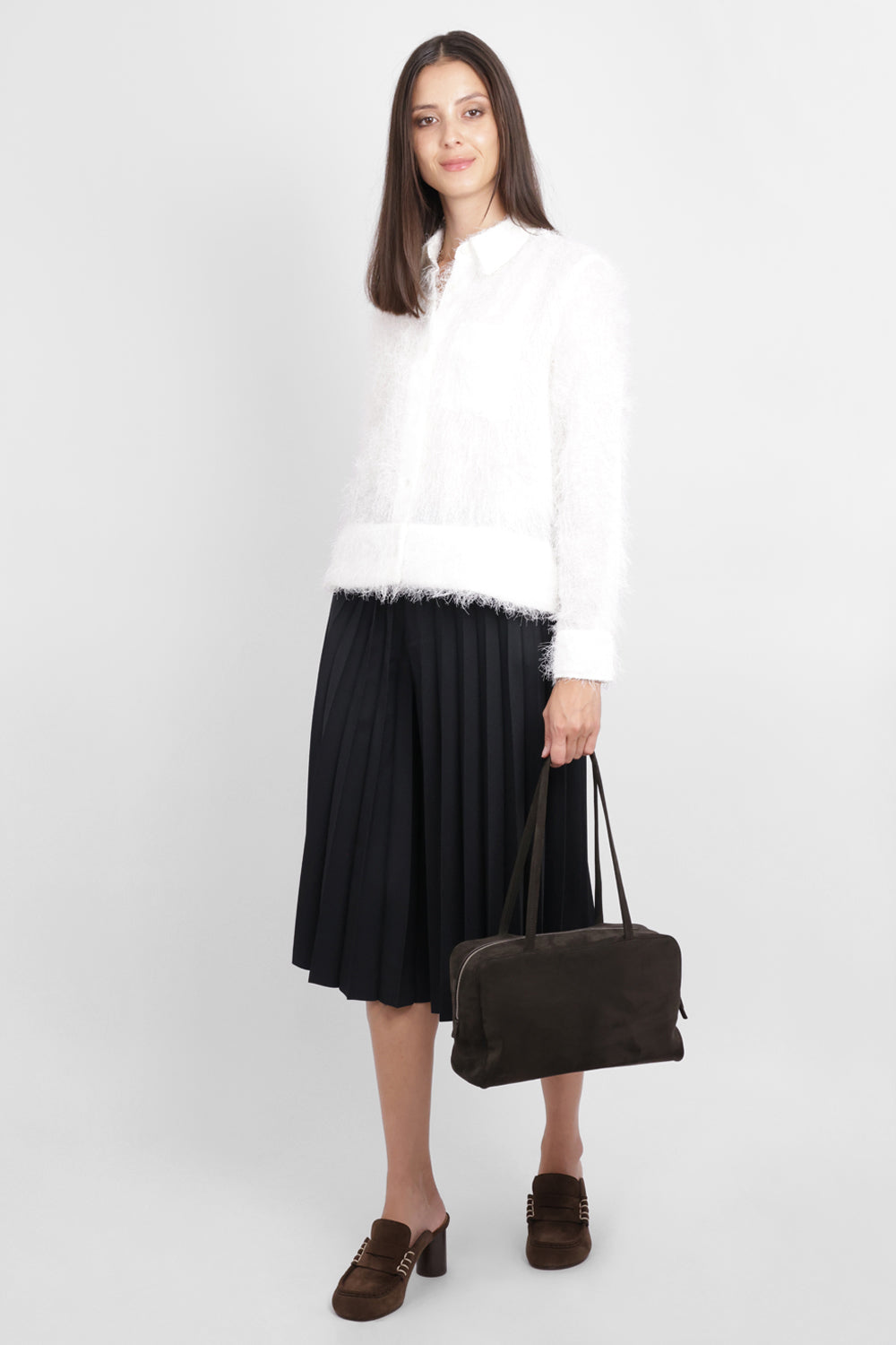 MELITTA BAUMEISTER RTW Hairy L/S Foam Hem Shirt | White