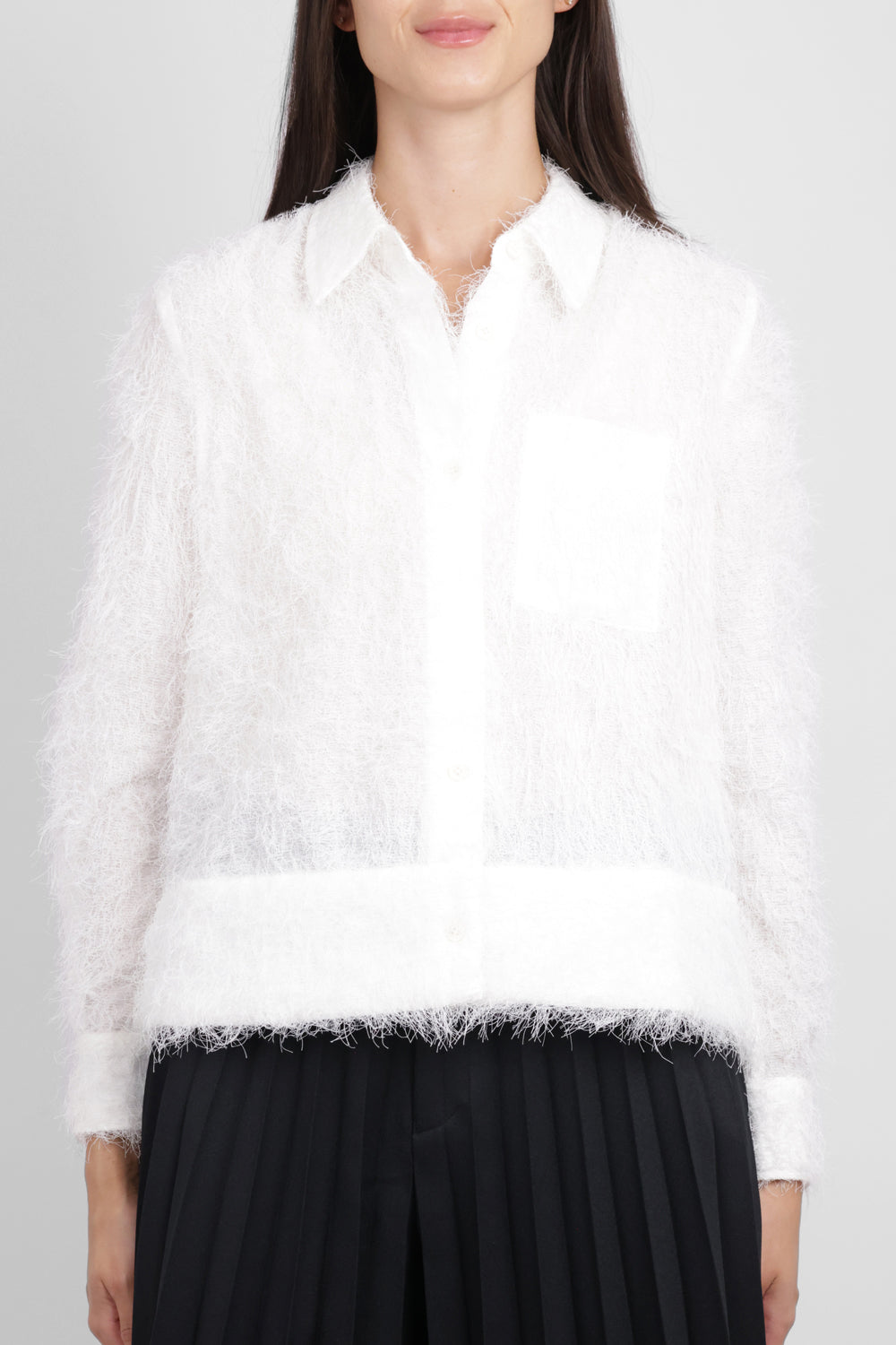 MELITTA BAUMEISTER RTW Hairy L/S Foam Hem Shirt | White