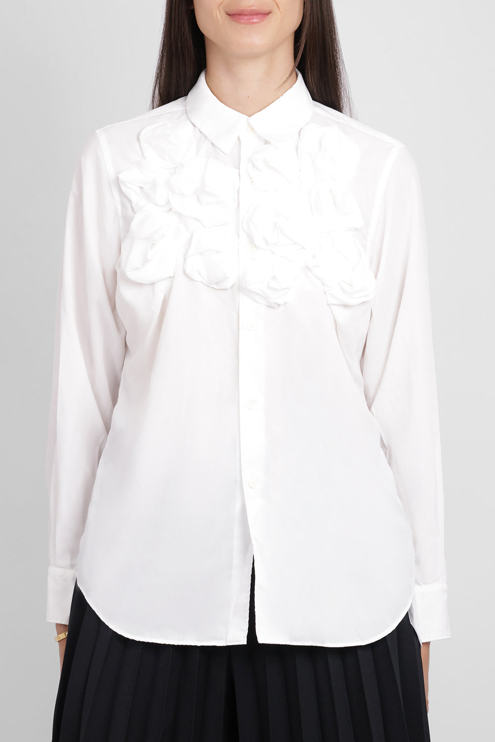 COMME DES GARCONS RTW Scrunch Detail L\S Shirt | White
