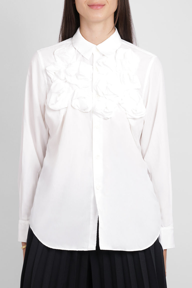 COMME DES GARCONS RTW Scrunch Detail L\S Shirt | White