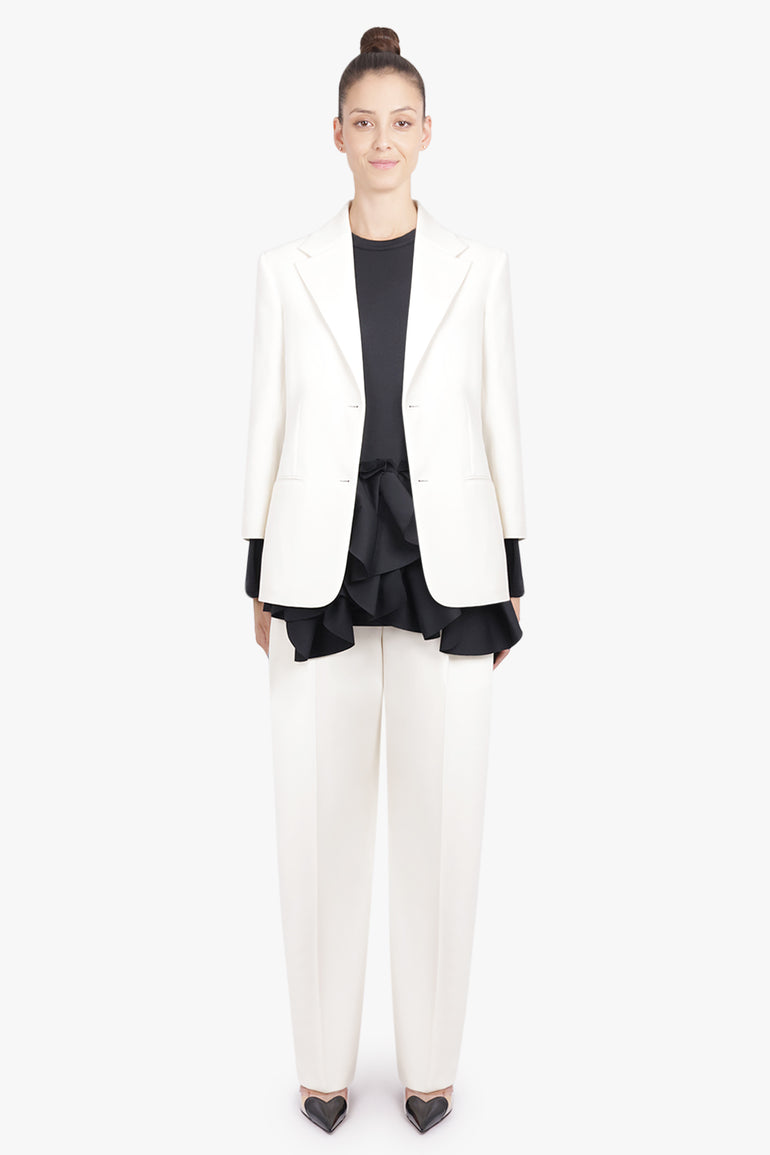 GIVENCHY RTW Double Pleat Wide Leg Pant | Ivory