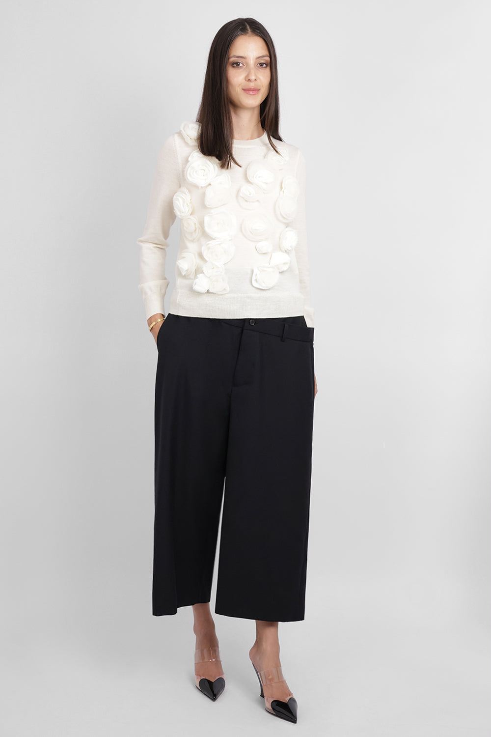 COMME DES GARCONS RTW Flower Embroid Jumper | Off White