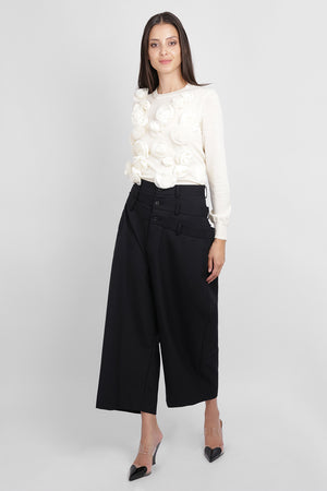 NOIR KEI NINOMIYA RTW 3 Layer Tailored Waist Crop Pant | Black