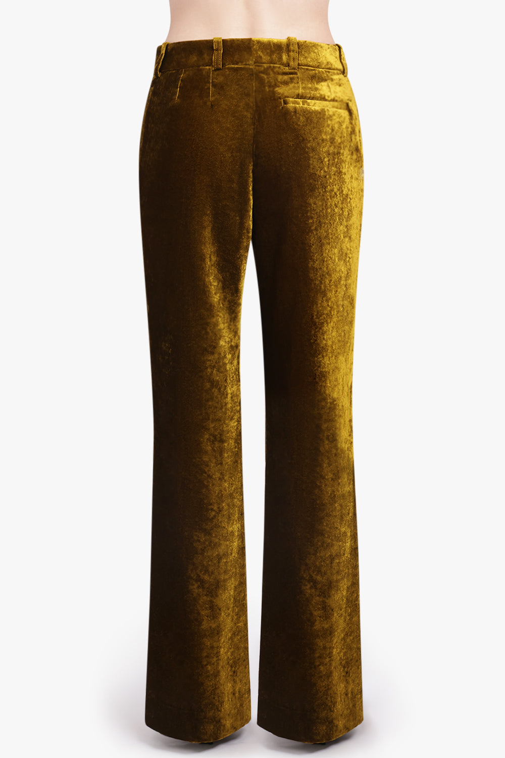 NINA RICCI RTW Flare Leg Velvet Pant | Gold