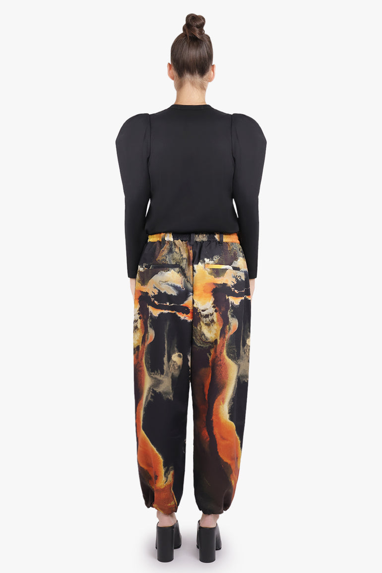 NOIR KEI NINOMIYA RTW Ruched Puff Shoulder L/S T-Shirt | Black