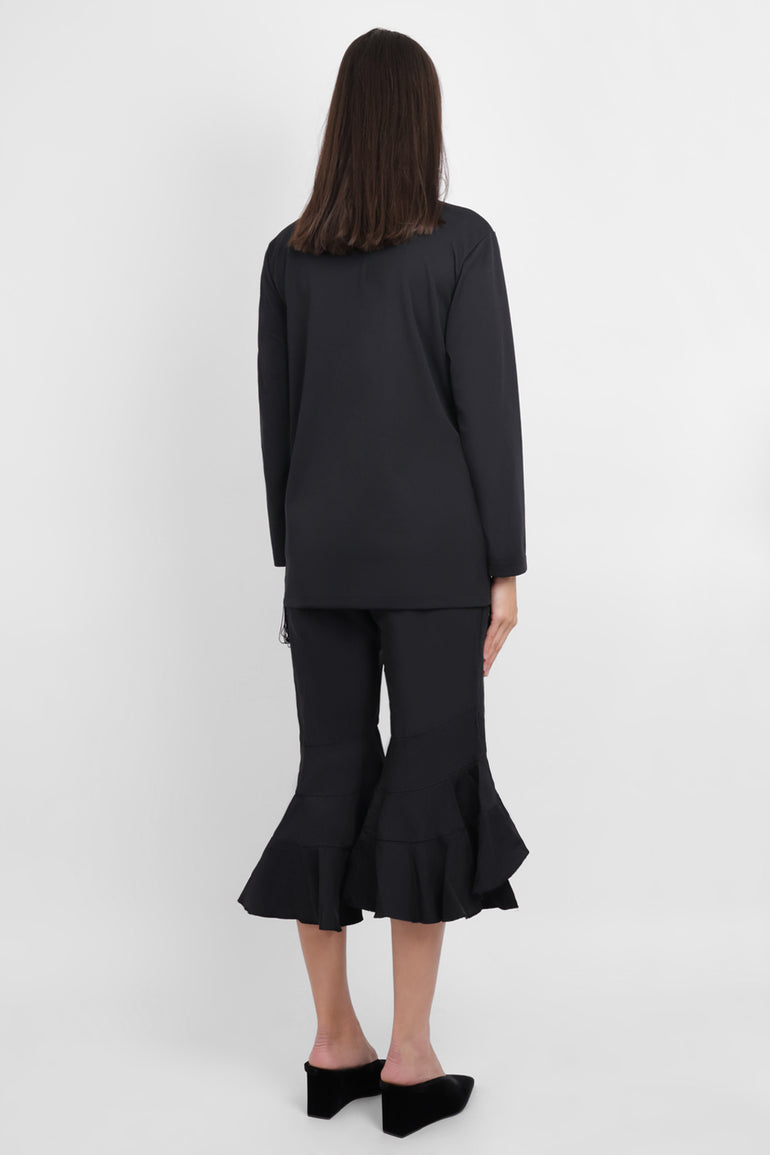 COMME DES GARCONS RTW Crew Neck L\S Top with Tassel Detail | Black