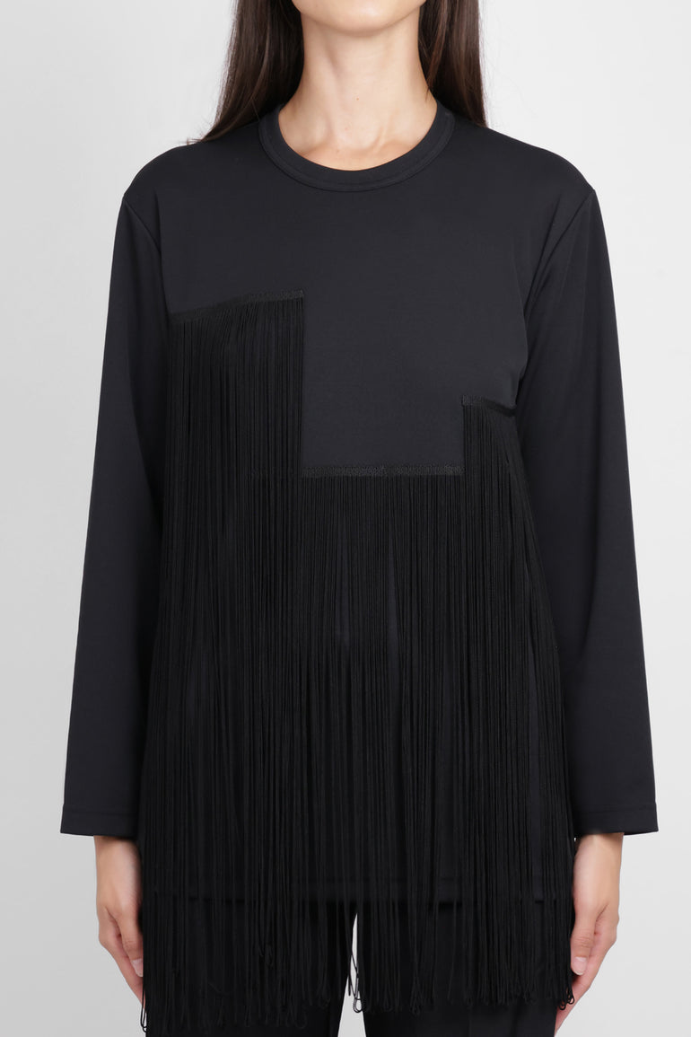 COMME DES GARCONS RTW Crew Neck L\S Top with Tassel Detail | Black