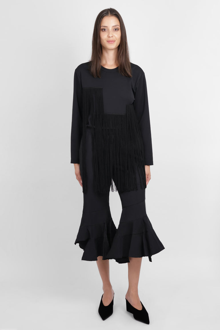 COMME DES GARCONS RTW Crew Neck L\S Top with Tassel Detail | Black