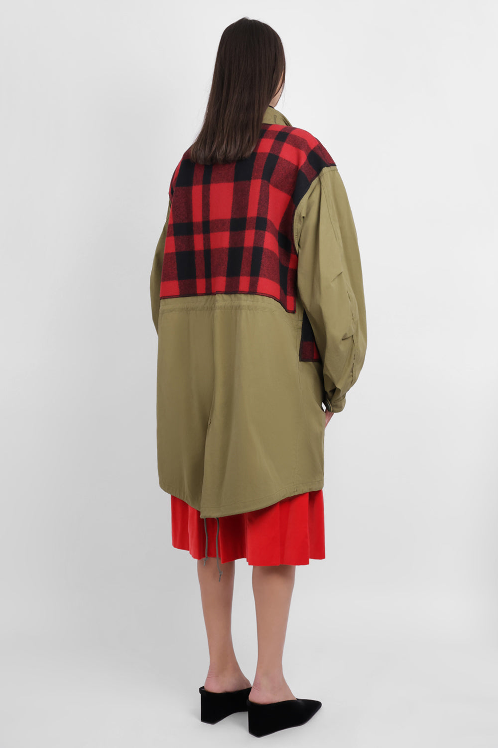 JUNYA WATANABE RTW X Filson Mackinaw Layered Canvas Check Parka | Khaki/Red/Black