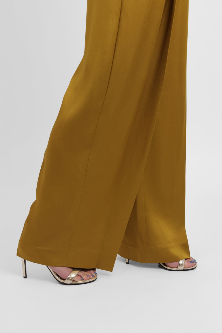 NINA RICCI RTW Wide Leg Pleat Pant | Gold