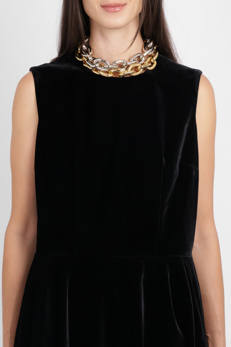 COMME DES GARCONS RTW Velvet Pinafore Jumpsuit With Balloon Leg | Black