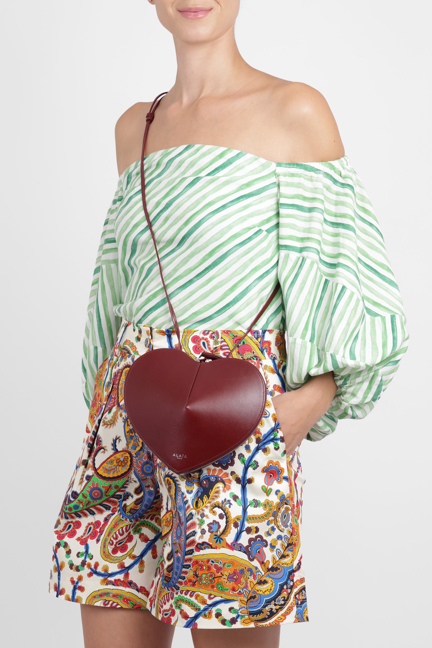 ALAIA BAGS BURGUNDY / Garnet Red Le Coeur Heart Shaped Bag | Garnet Red