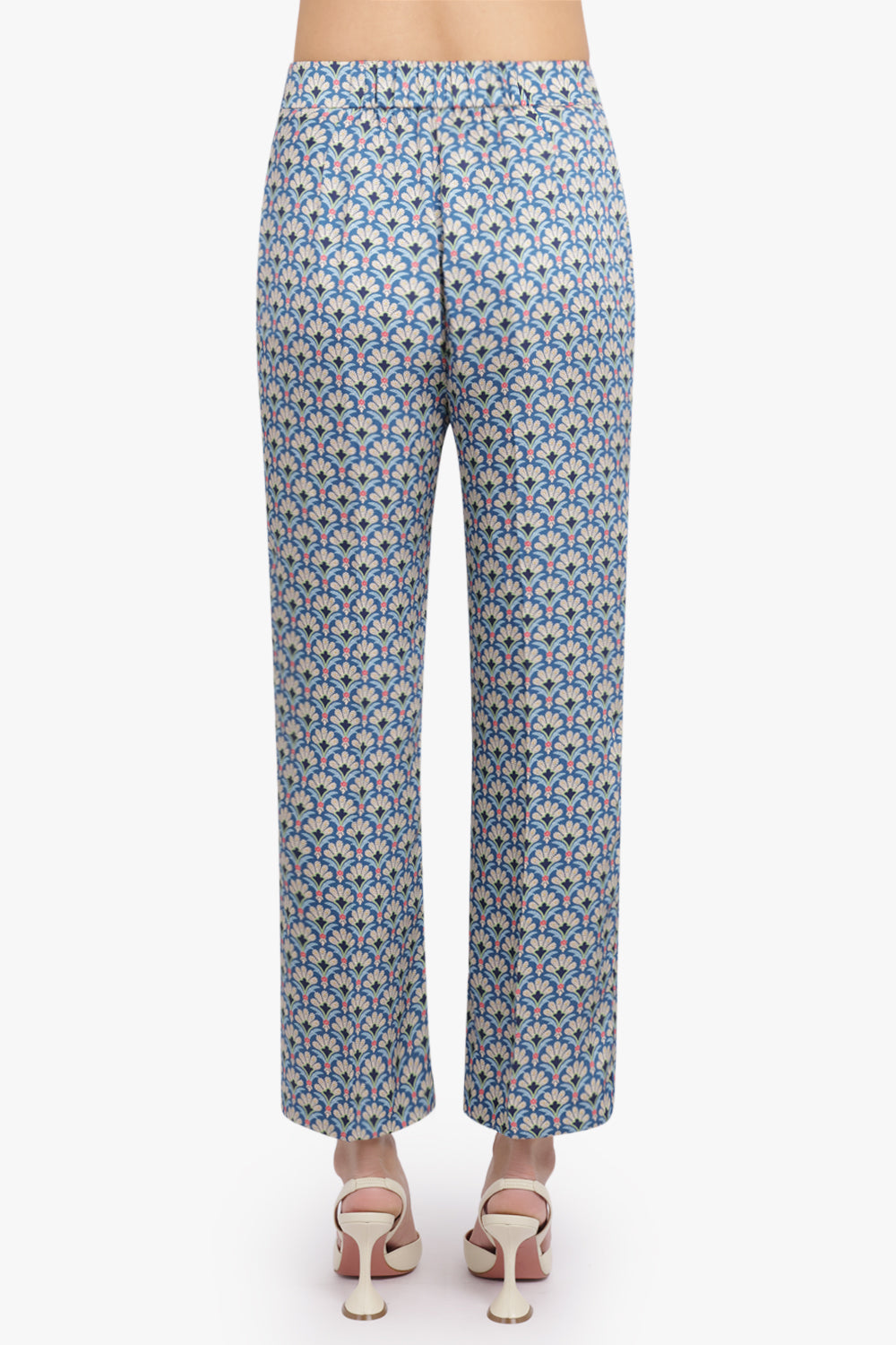 ETRO RTW Geometric Floral Straight Leg Pant | Blue/Multi