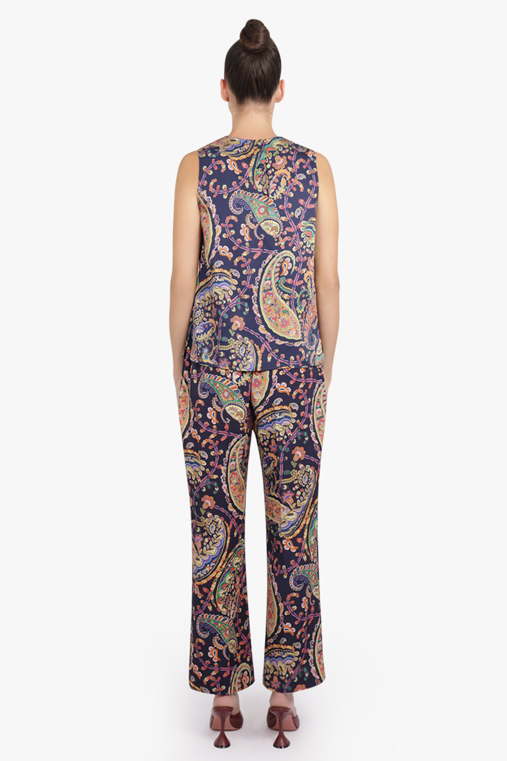 ETRO RTW Paisley Print Straight Leg Pant | Navy/Multi