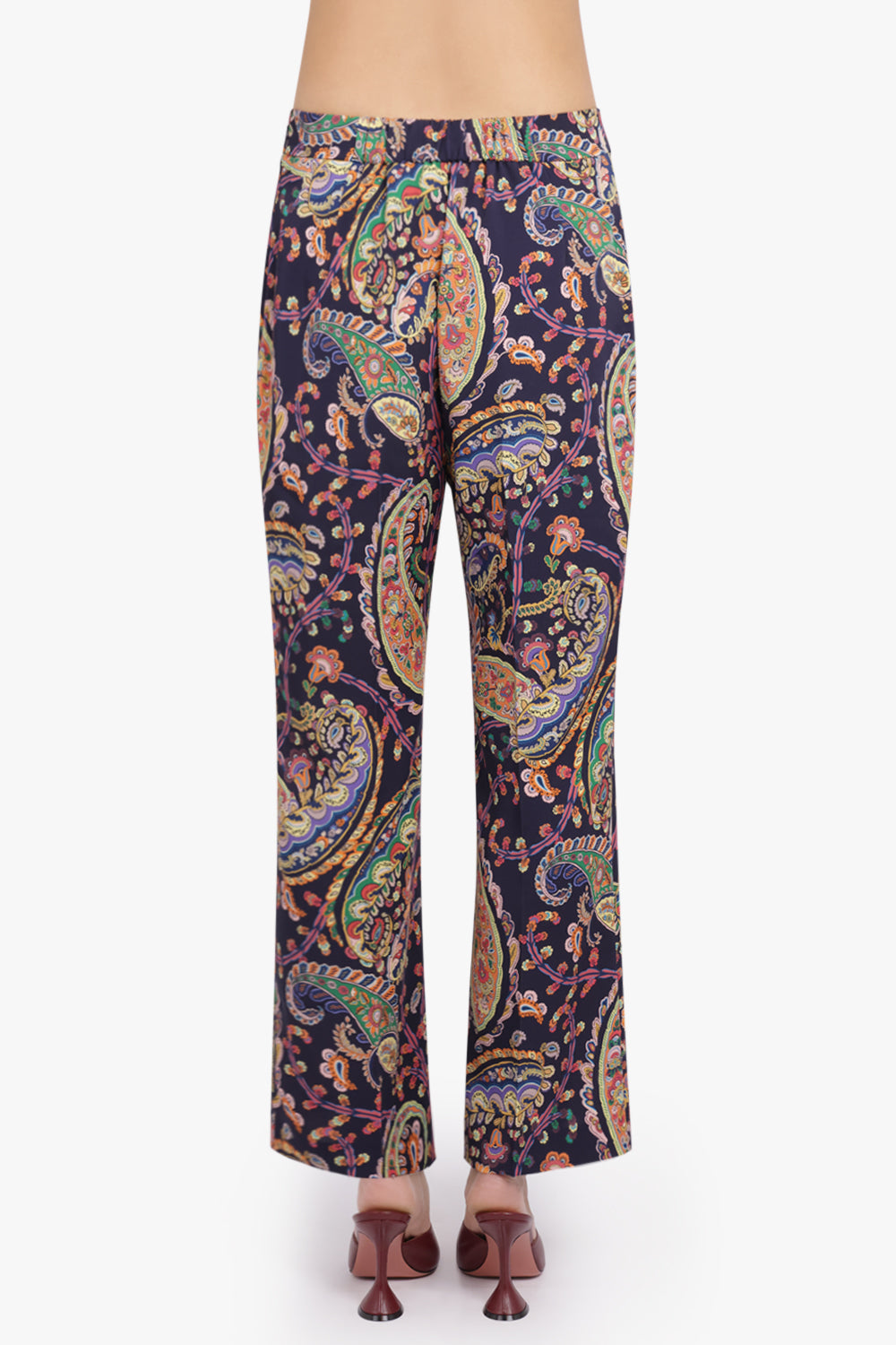 ETRO RTW Paisley Print Straight Leg Pant | Navy/Multi