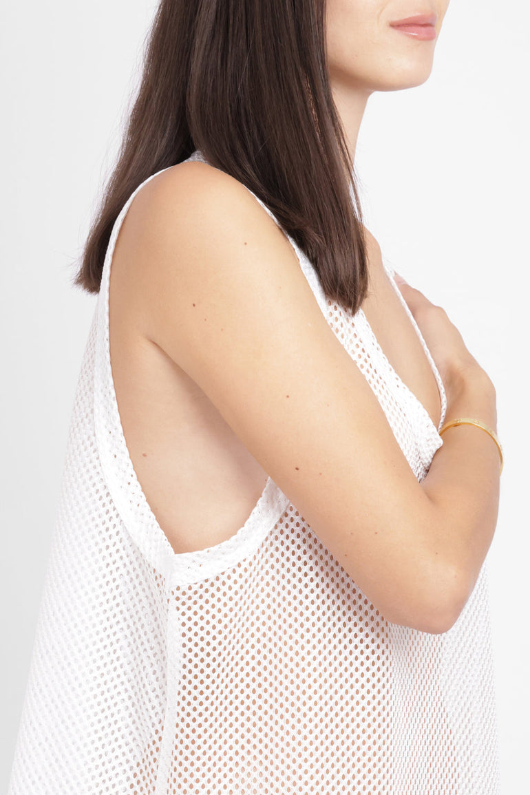 COMME DES GARCONS RTW Mesh Singlet Dress | White
