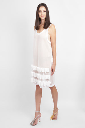 COMME DES GARCONS RTW Mesh Singlet Dress | White