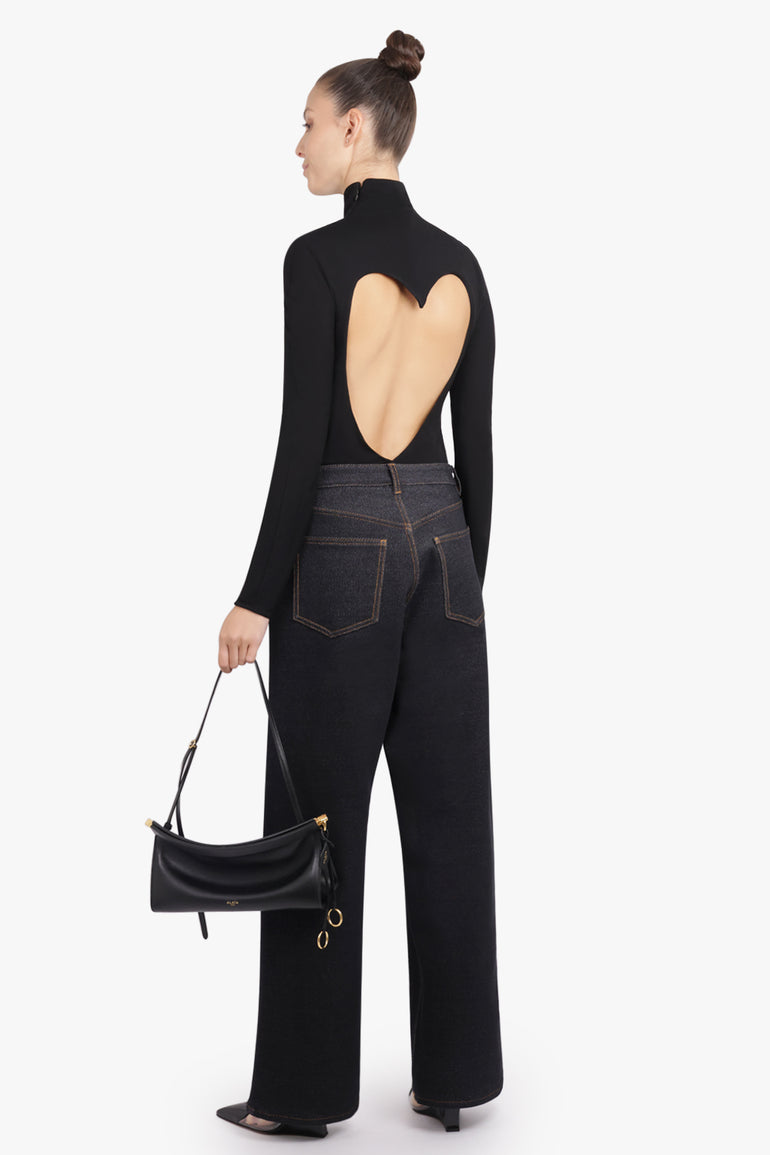 ALAIA BAGS BLACK / Black Le Click East/West Medium Baguette Bag | Black