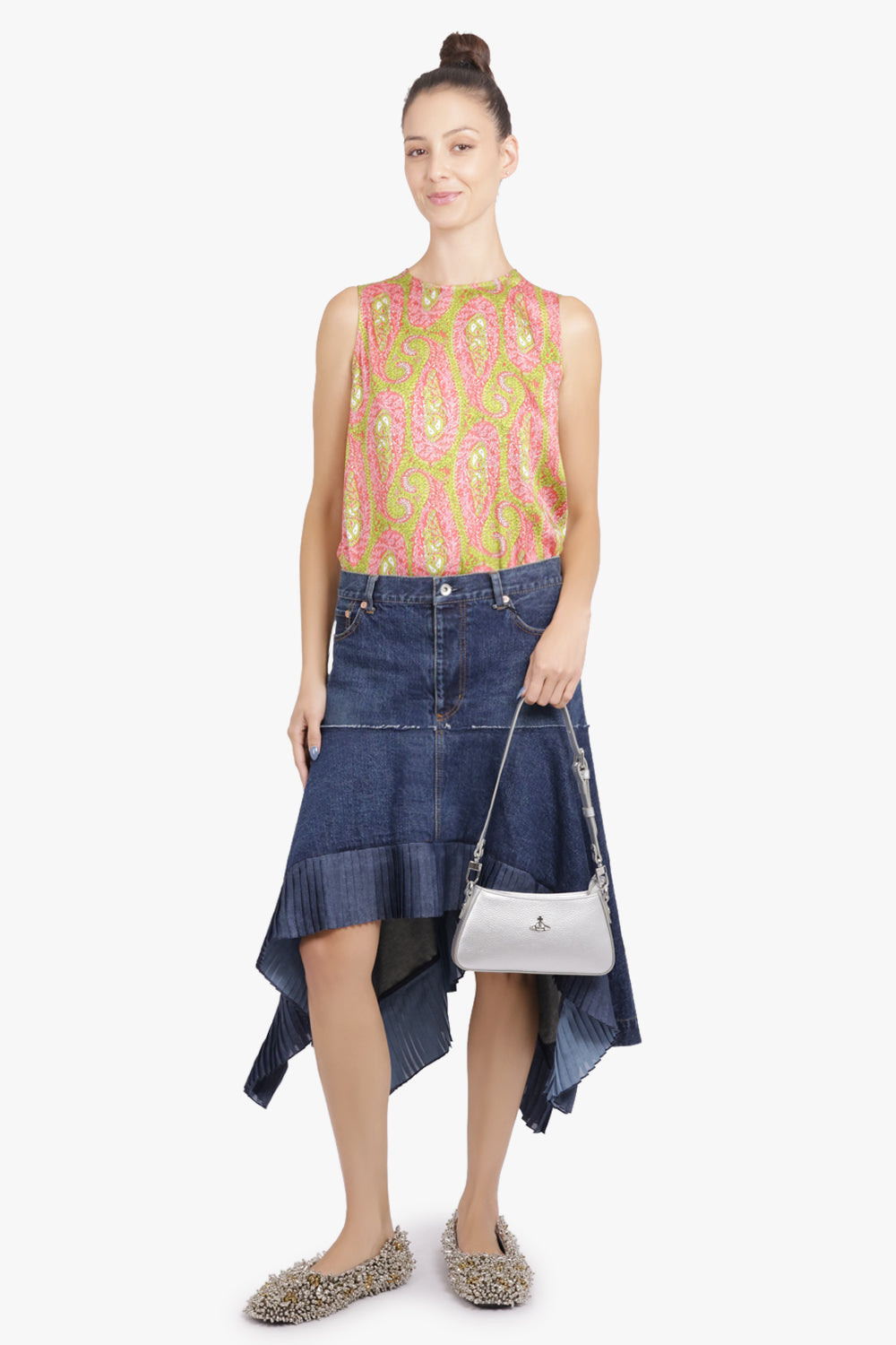 VIVIENNE WESTWOOD BAGS SILVER / Silver Tasha Suede Shoulder Bag | Silver