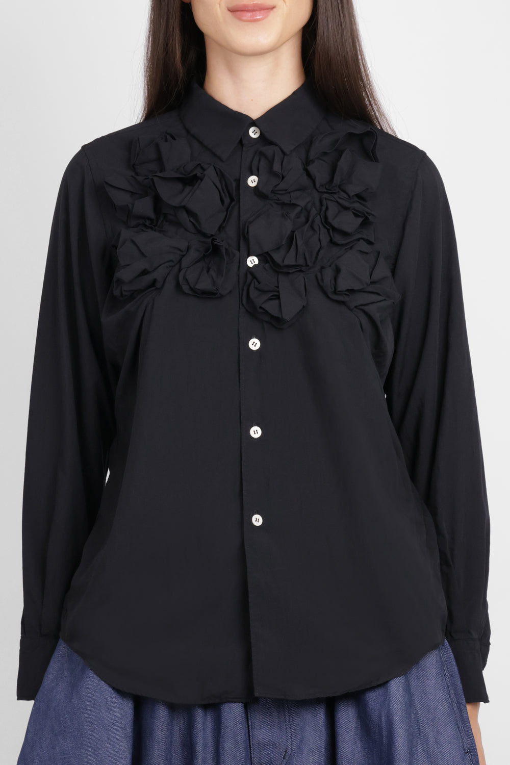 COMME DES GARCONS RTW Scrunch Detail L\S Shirt | Black