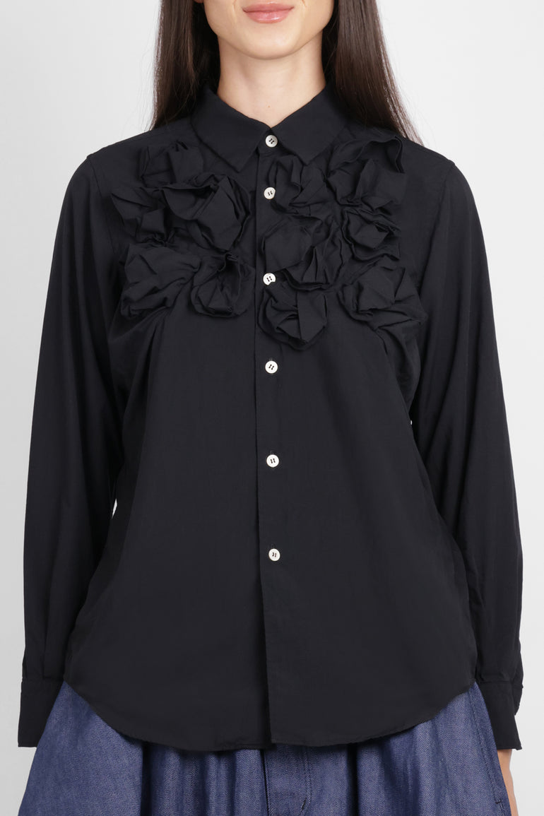 COMME DES GARCONS RTW Scrunch Detail L\S Shirt | Black