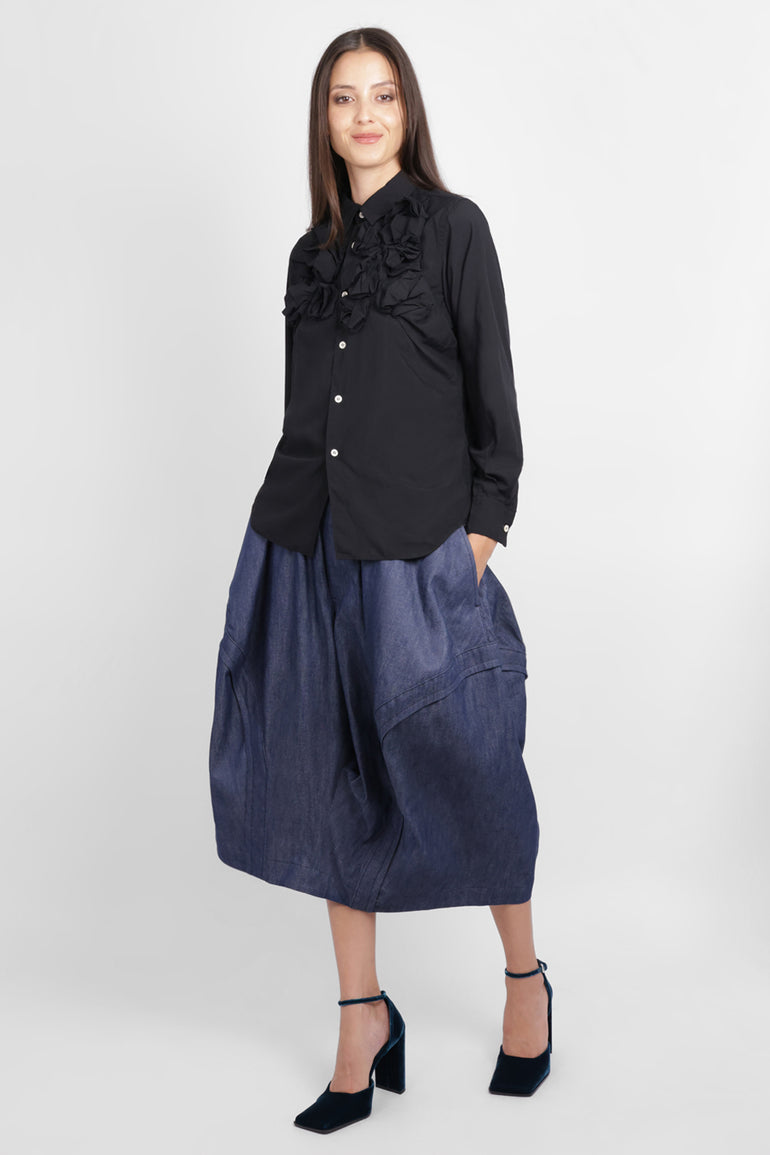 COMME DES GARCONS RTW Scrunch Detail L\S Shirt | Black