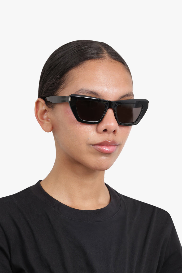 SAINT LAURENT ACCESSORIES BLACK / BLACK-BLACK-BLACK SL 467 Cat Eye Sunglasses | Black