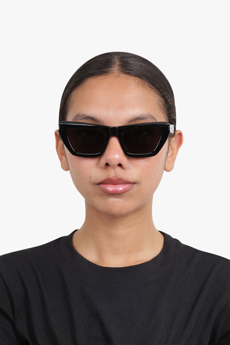 SAINT LAURENT ACCESSORIES BLACK / BLACK-BLACK-BLACK SL 467 Cat Eye Sunglasses | Black