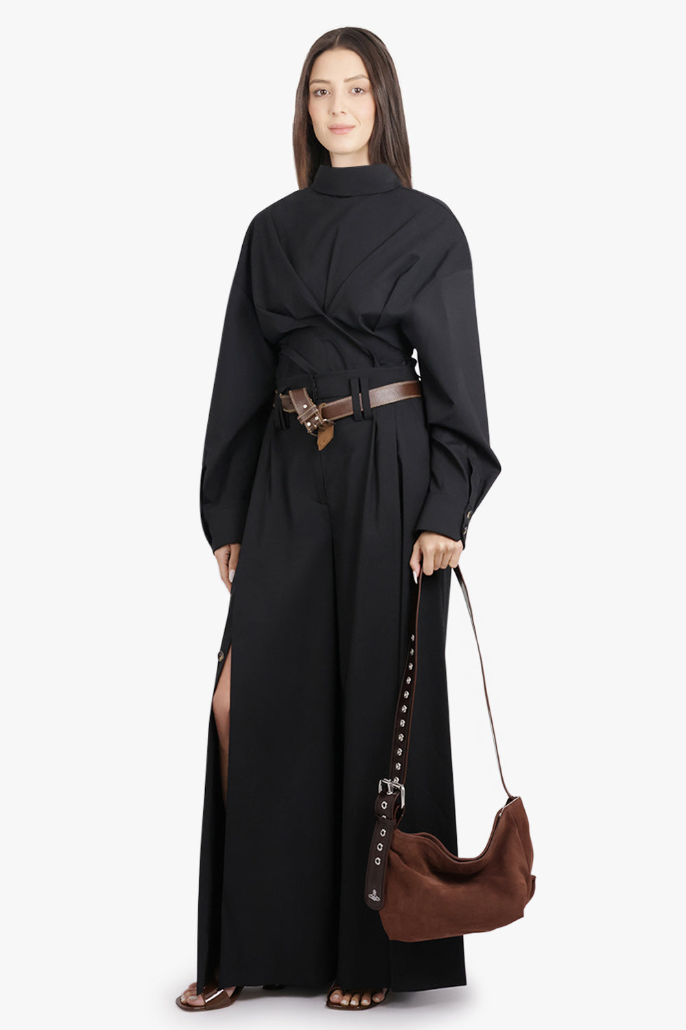 AWAKE MODE RTW Twisted L/S Shirt with Balloon Sleeve Detail | Black