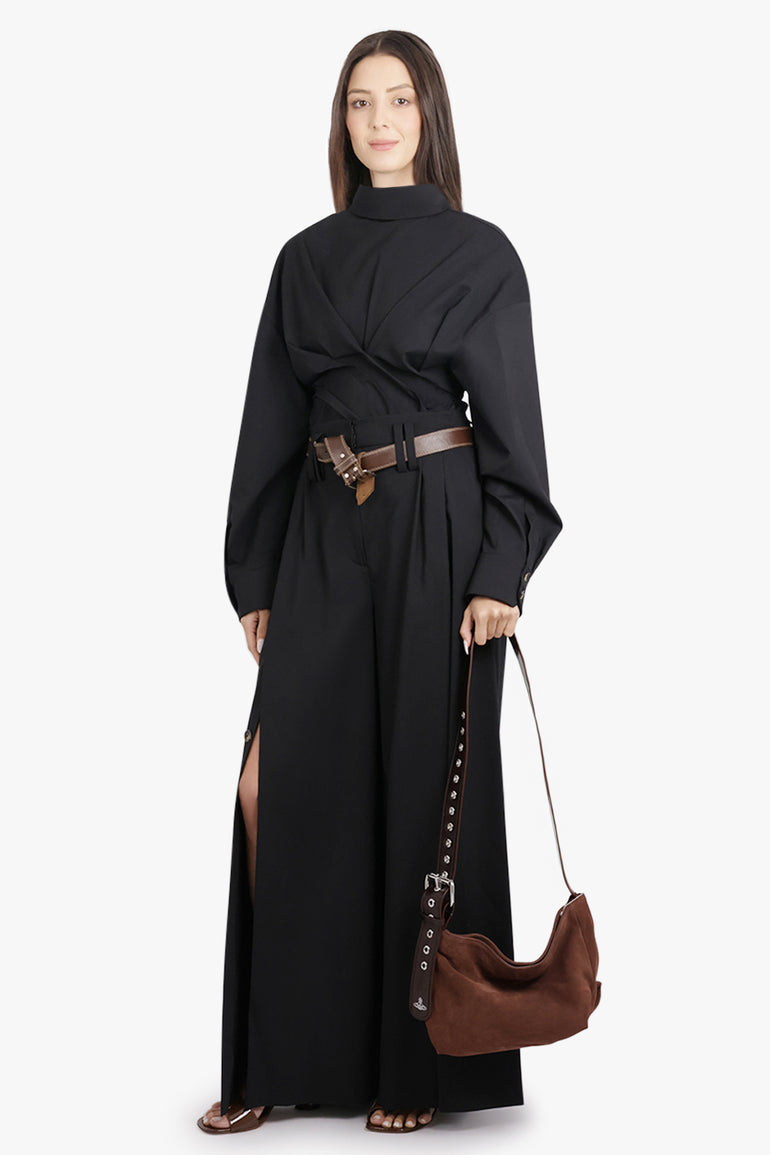 AWAKE MODE RTW Twisted L/S Shirt with Balloon Sleeve Detail | Black