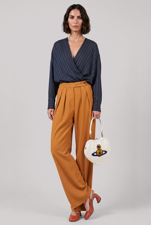 Wide Leg Tailored Pant | Light Rust