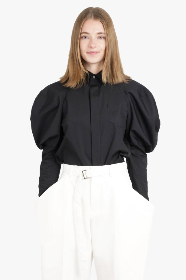 SACAI RTW L/S Shirt with Balloon Sleeve Detail | Black