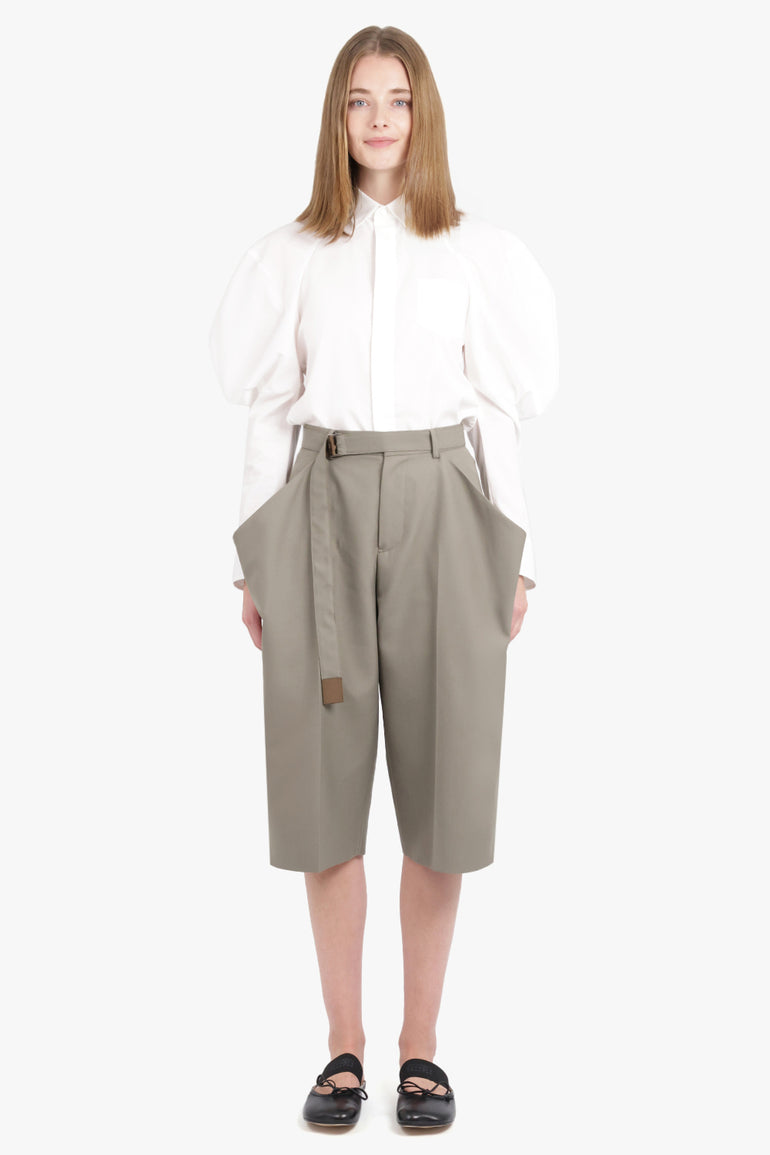 SACAI RTW L/S Shirt with Balloon Sleeve Detail | Off White