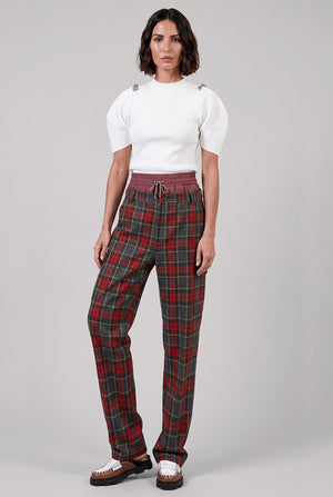 Plumber Check Print Trouser | Red/Green