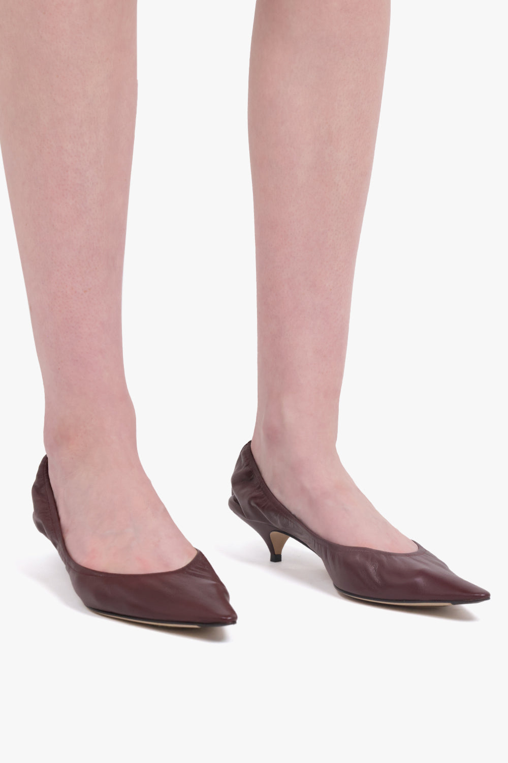 Lisse Pointed Kitten 35mm Heel Pump | Bordeaux – Parlour X