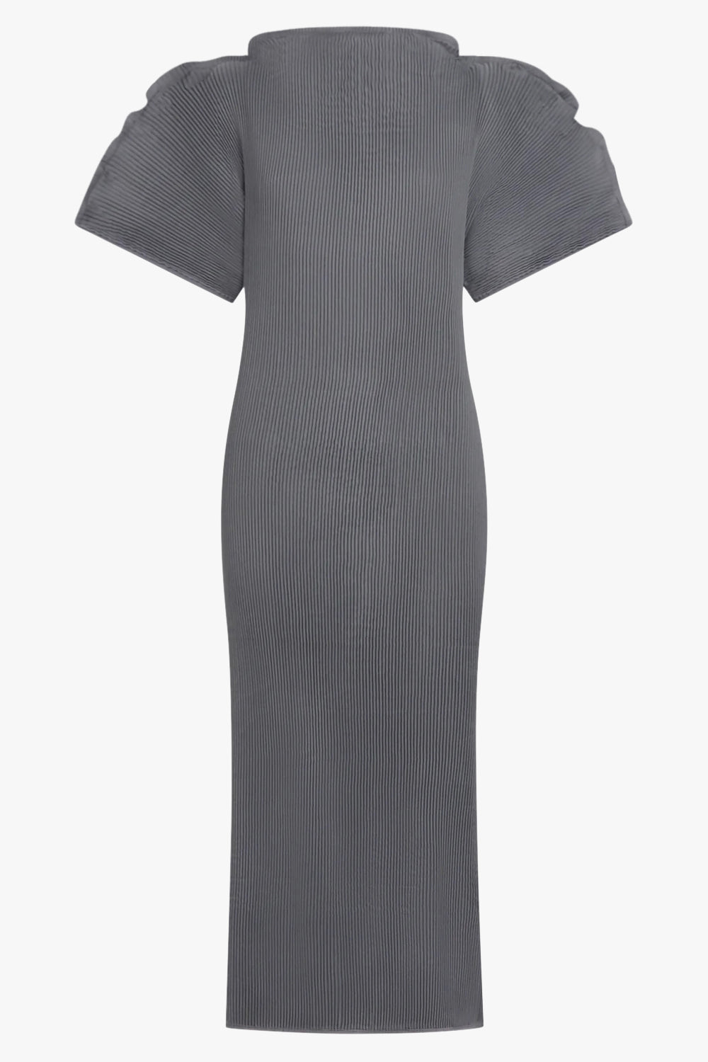 MELITTA BAUMEISTER RTW Zigzag Ripple Sleeve Midi Dress | Cold Grey