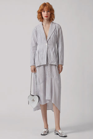 Aerodrome Skirt | Blue/Brown Stripe