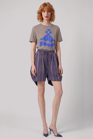 Balloon Stripe Print Shorts | Dusk Blue/Mustard