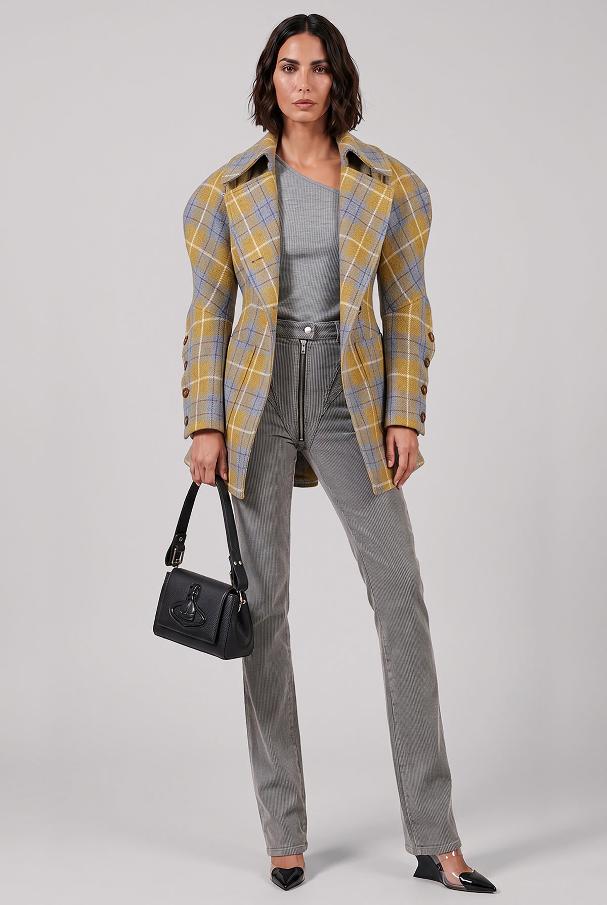 VIVIENNE WESTWOOD RTW Gale Check Cross Over Coat | Multi