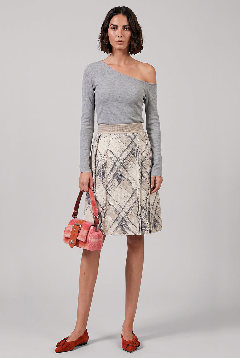 VIVIENNE WESTWOOD RTW Broken Tartan Skirt | Gold/Multi